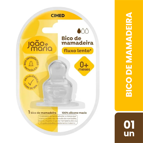 Bico Para Mamadeira João E Maria Silicone Fluxo Lento