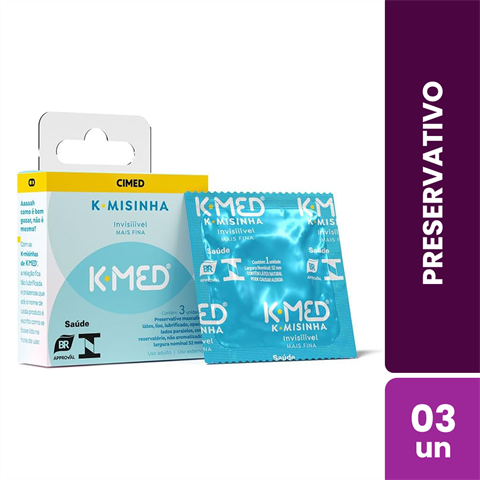 Preservativo K-Med K-Misinha Invisível Com 3 Unidades