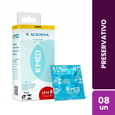 Preservativo K-Med K-Misinha Invisível Com 8 Unidades