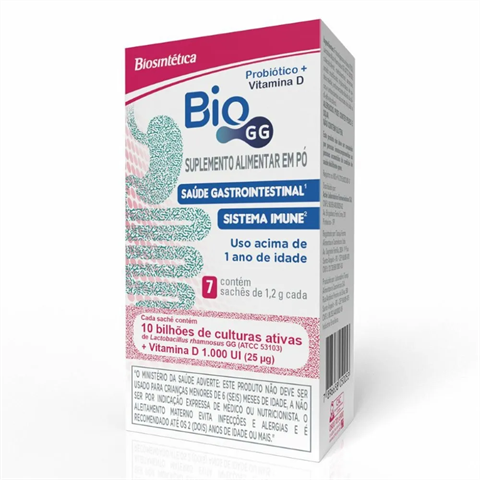Suplemento Alimentar Em Po Bio gg Caixa 7 Saches De 1,2g Cada