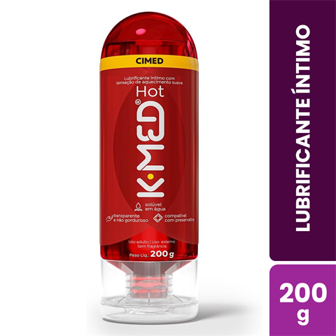 Gel Lubrificante Íntimo K-Med Hot Com 200g
