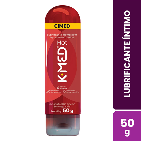 Gel Lubrificante Íntimo K-Med Hot Com 50g