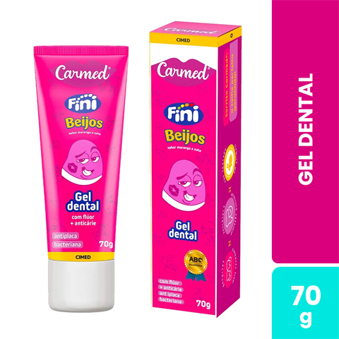 Gel Dental Carmed Fini Beijos Com Flúor Com 70g