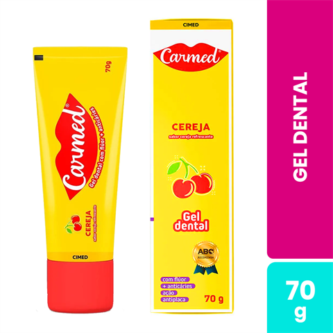 Gel Dental Carmed Cereja Com Flúor Com 70g