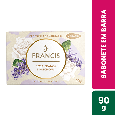 Sabonete Em Barra Francis Clássico Rosa Branca E Patchouli Com 90g