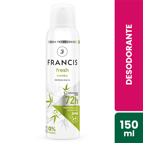 Desodorante Antitranspirante Francis Aerossol Fresh Bambu Com 150ml