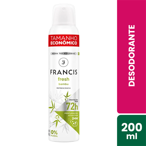 Desodorante Antitranspirante Francis Aerossol Fresh Bambu Com 200ml