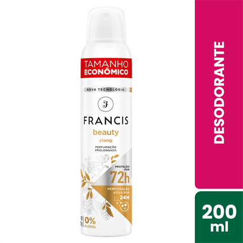 Desodorante Antitranspirante Francis Aerossol Beauty Ylang Com 200ml