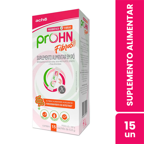 Suplemento Alimentar Em Pó Prohn Fibras Com 15 Sachês De 6,8g