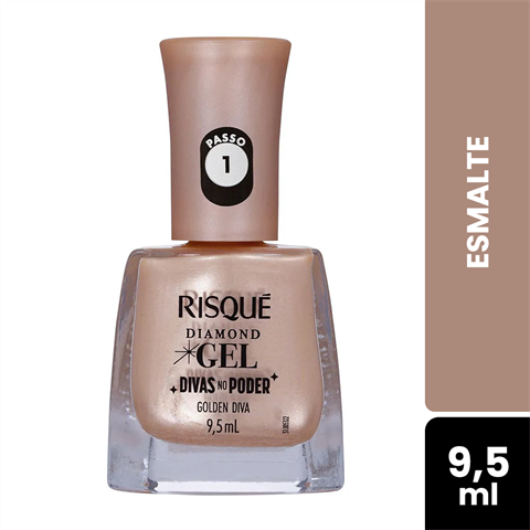 Esmalte Risqué Diamond Gel Divas No Poder Golden Diva Com 9,5ml