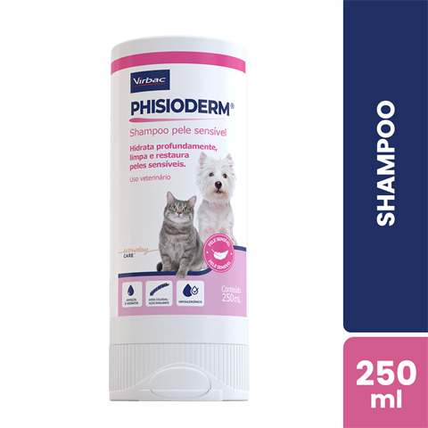 Shampoo Phisioderm Pele Sensível Cães E Gatos Com 250ml