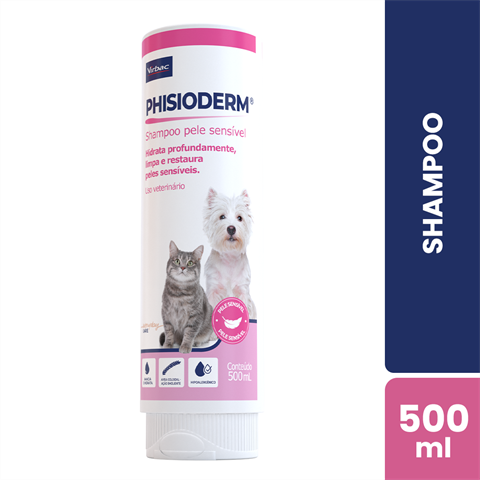 Shampoo Phisioderm Pele Sensível Cães E Gatos Com 500ml