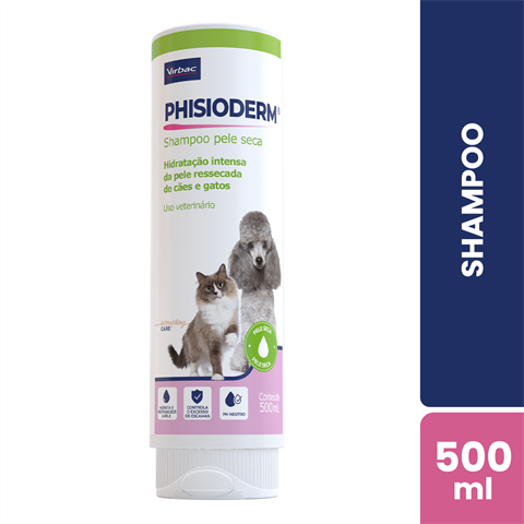 Shampoo Phisioderm Pele Seca Cães E Gatos Com 500ml