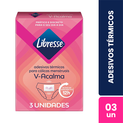 Adesivo Térmico Libresse V-Acalma Para Cólica Menstrual Com 3 Unidades