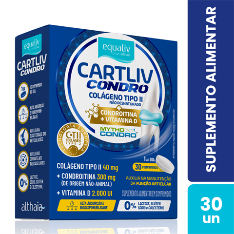 Suplemento Alimentar Cartliv Condro Equaliv Com 30 Comprimidos