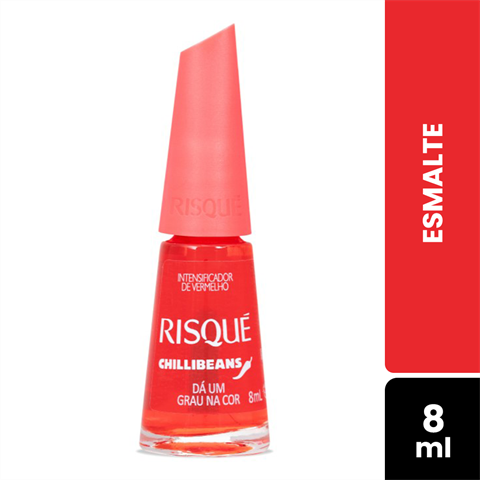Esmalte Risqué Chillibeans Intensificador De Vermelho Dá Um Grau Na Cor Com 8ml