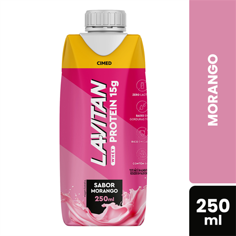 Whey Protein Lavitan Sabor Morango Com 250ml