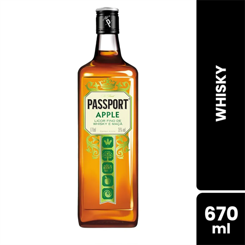 Licor Fino De Whisky E Maça Passport Apple Com 670ml