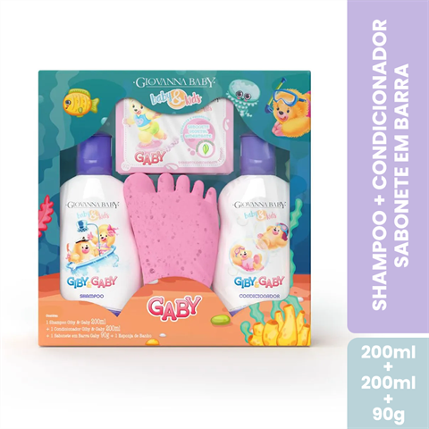 Kit Giovanna Baby Gaby Hora Do Banho Shampoo 200ml + Condicionador 200ml + Sabonete Em Barra 90g