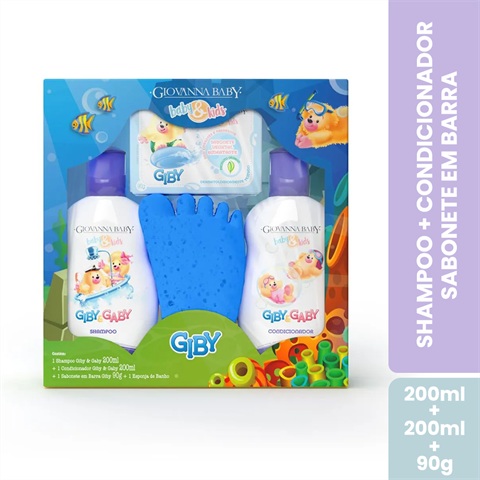 Kit Giovanna Baby Giby Hora Do Banho Shampoo 200ml + Condicionador 200ml + Sabonete Em Barra 90g