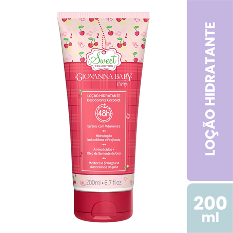 Loção Hidratante Giovanna Baby Sweet Collection Cherry Com 200ml