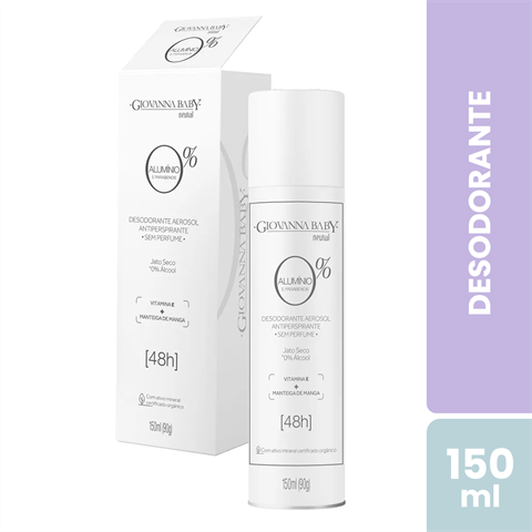 Desodorante Antitranspirante Giovanna Baby Aerossol Neutral 0% Alumínio Com 150ml