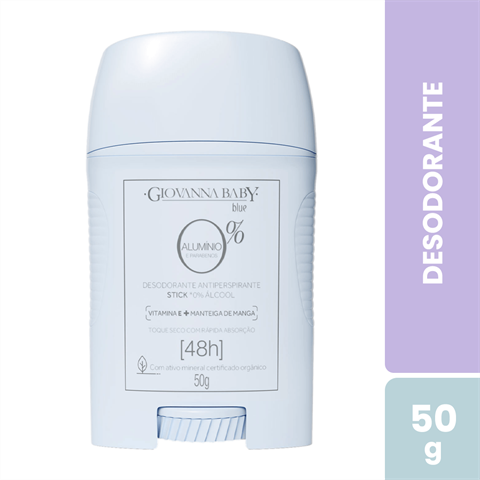 Desodorante Antitranspirante Giovanna Baby Stick Blue 0% Alumínio Com 50g