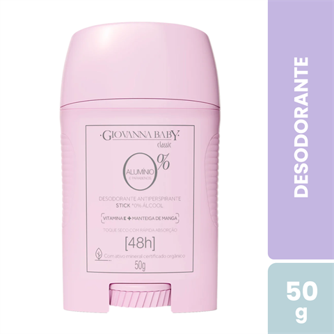 Desodorante Antitranspirante Giovanna Baby Stick Classic 0% Alumínio Com 50g