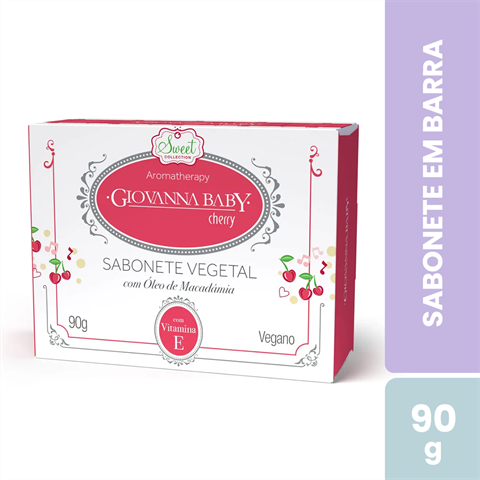 Sabonete Em Barra Giovanna Baby Sweet Collection Cherry Vegetal Com 90g