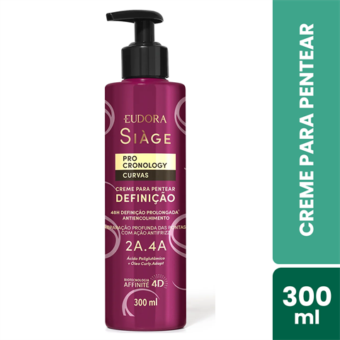 Creme Para Pentear Eudora Siàge Pro Cronology Curvas Definição Com 300ml