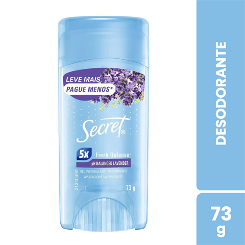Desodorante Antitranspirante Secret Em Gel Balanced Lavender Com 73g