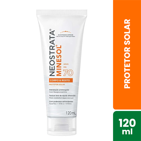 Protetor Solar Corpo E Rosto Neostrata Minesol FPS70 Com 120ml