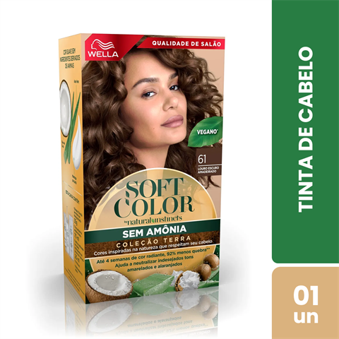 Coloração Soft Color 61 Coleção Terra Louro Escuro Amadeirado