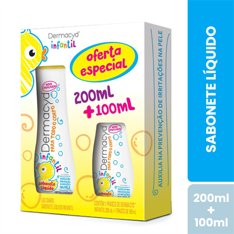 Kit Sabonete Líquido Dermacyd Infantil Para Todo O Corpo Com 200ml +100ml
