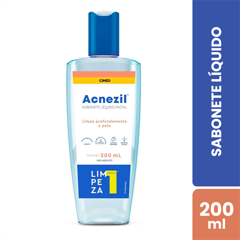 Sabonete Líquido Facial Acnezil Limpeza Passo 1 Com 200ml