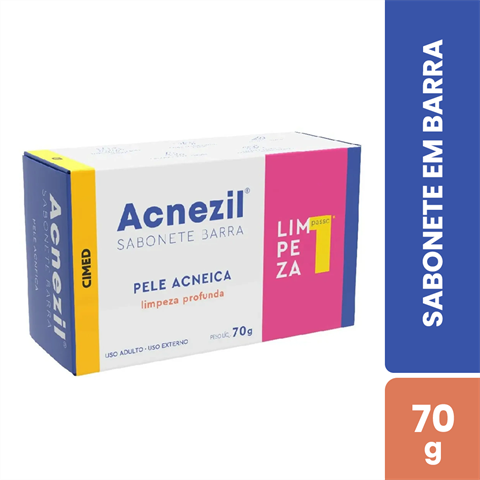 Sabonete Em Barra Acnezil Pele Acneica Limpeza Profunda Passo 1 Com 70g