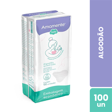 Algodão Quadrado Amamente Baby Com 100 Unidades
