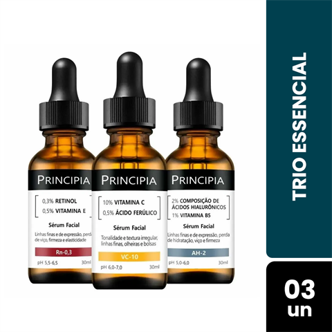Kit Principia Trio Essencial Sérum AH-2 + VC-10 + Rn-0,3