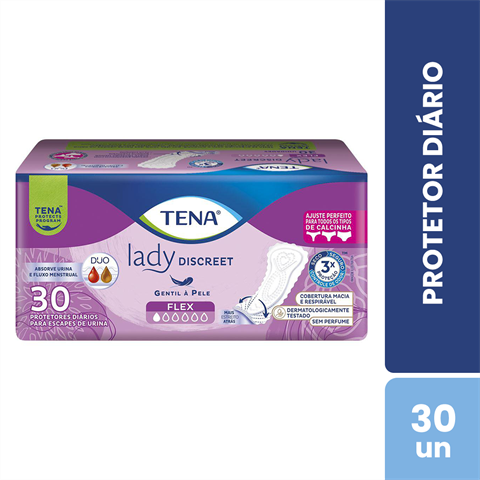 Protetor Diário Tena Lady Discreet Flex Com 30 Unidades
