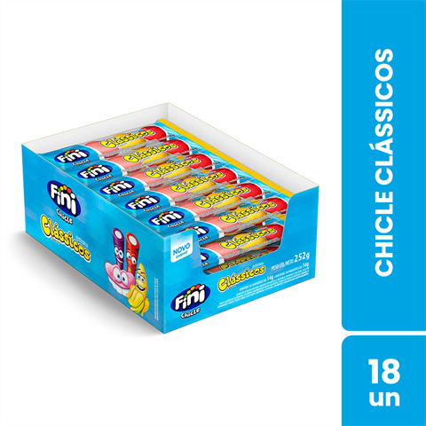 Chicletes Fini Chicle Clássicos Com 18 Unidades De 14g