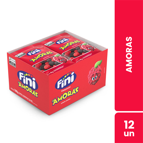 Bala De Gelatina Fini Amoras Com 12 Unidades De 15g