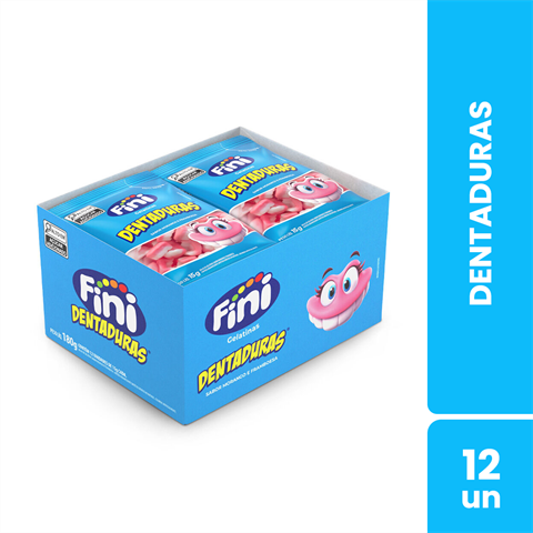 Bala De Gelatina Fini Dentaduras Com 12 Unidades De 15g
