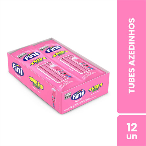 Bala Fini Tubes Sabor Tutti-Frutti Com 12 Unidades De 15g