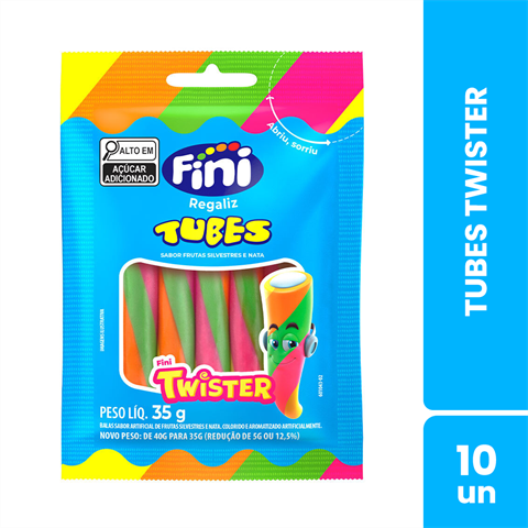 Bala Fini Tubes Twister Com 10 Unidades De 35g