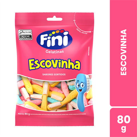 Bala De Gelatina Fini Escovinha Com 12 Unidades De 80g