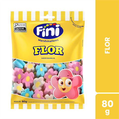 Marshmallows Fini Flor Com 12 Unidades De 80g