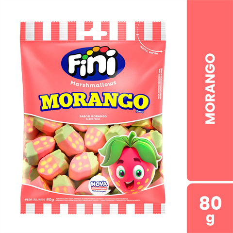 Marshmallows Fini Morango Com 12 Unidades De 80g