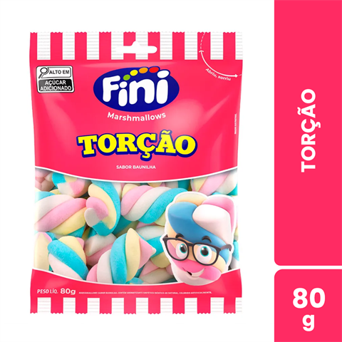 Marshmallows Fini Torção Com 12 Unidades De 80g