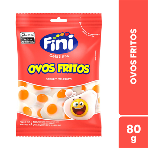 Bala De Gelatina Fini Ovos Fritos Com 12 Unidades De 80g