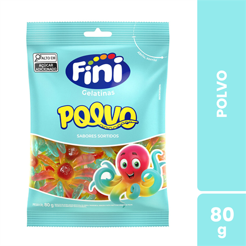 Bala De Gelatina Fini Polvo Com 12 Unidades De 80g